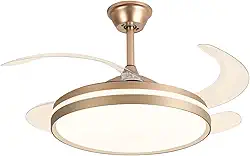 Ventilador de Teto Retrátil Air Basic SL Dourado Fosco com LED Multicolor, Ultra Silencioso, Controle Remoto, 3 Velocidades, Bivolt – Design Sofisticado e Funcional