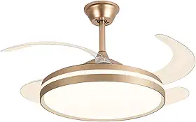 Ventilador de Teto Retrátil Air Basic SL Dourado Fosco com LED Multicolor, Ultra Silencioso, Controle Remoto, 3 Velocidades, Bivolt – Design Sofisticado e Funcional