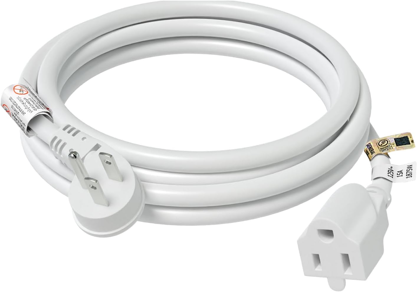 FIRMERST zerkar 6ft Low Profile Wall Outlet Flat Plug Extension Cord 14 AWG White vk77