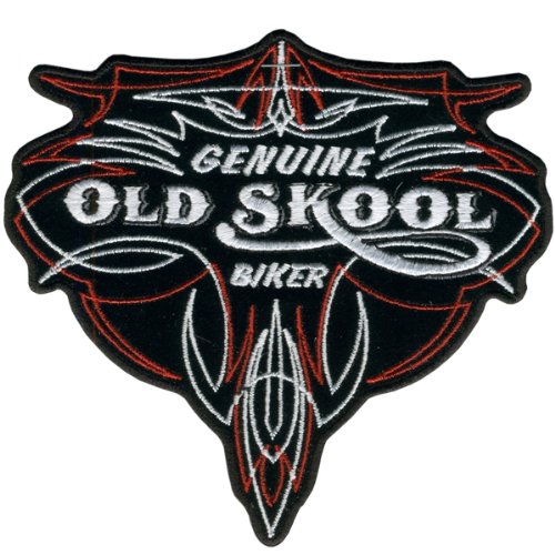 Old Skool Biker Nadelstreifen-Aufnäher (12,7 cm breit x 12,7 cm hoch)
