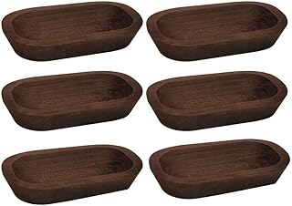 6 Pcs Wooden Dough Bowls for Candle Making Wood Dough Bowls Bulk for Decor Hand Carved Wood Decorations for Food Bread