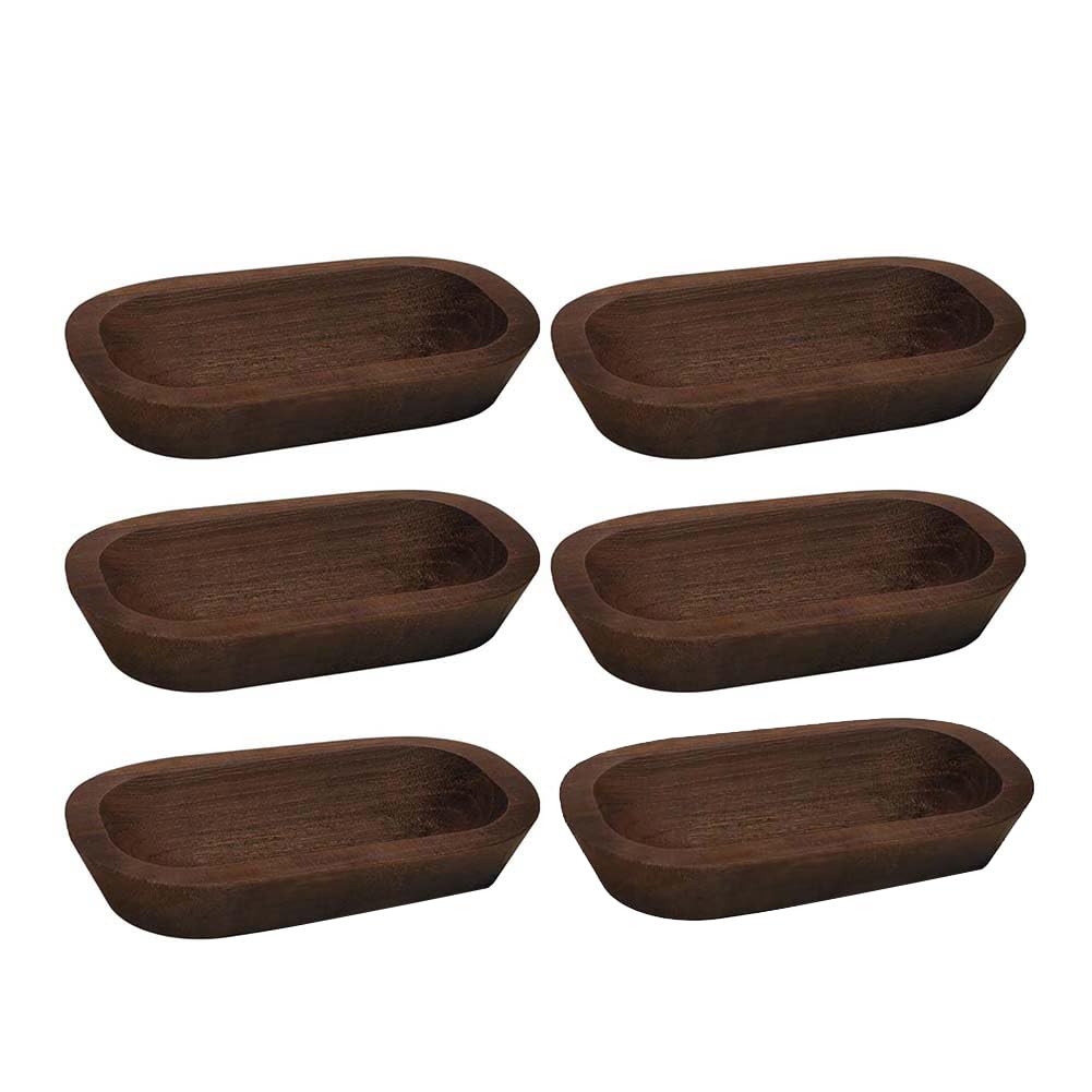 Faeymth 6 Pcs Wooden Dough Bowls for Candle Making Wood Dough Bowls Bulk for Decor Hand Carved Wood Decorations for Food Bread