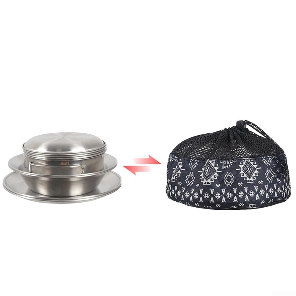 Set Stoviglie per campeggio Acciaio 12 per robusto Set Stoviglie