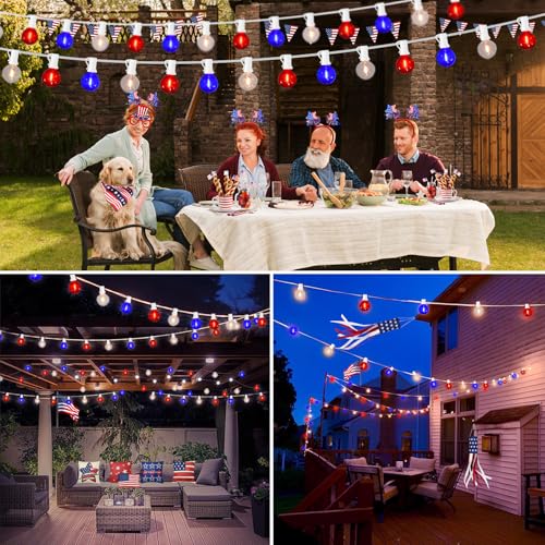 G40-LED-Red-White-and-Blue-Lights-278-FT-4th-of-July-Lights-Plug-in-with-253-Bulbs-Patriotic-Decorations-Outdoor-String-Lights-for-Memorial-Day-Independence-Day-Patio-Garden-Backyard-Bistro-Decor G40 LED Red White and Blue Lights 278 FT 4th of July Lights Plug in with 253 Bulbs Patriotic Decorations Outdoor String Lights for Memorial Day Independence Day Patio Garden Backyard Bistro Decor