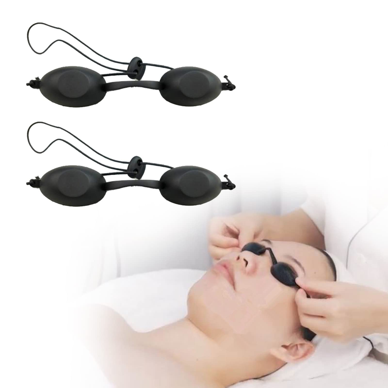 KARELLS Gafas LPL Gafas de Bronceado de Seguridad Ajustables Protección Ocular Bronceador Protector Ocular UV Light Protectores Oculares Infrarrojos Gafas de Belleza Parche Ocular (Negro)