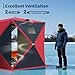 FinerFurnis Pop-Up Ice Fishing Shelter for 3-4 Persons,Portable Insulated Ice Fishing Tent with 49ft LED Light Strip,Carry Bag & Anchors,34 Sq ft Fishable Area, Windproof,Red+Black
