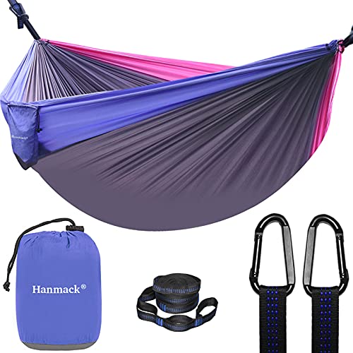Double Hammock, Camping Hammock With 2 Tree Straps(16+2 Loops), Two Person Hammocks With 210T Nylon Parachute Portable Lightweight Hammock For Backpacking, Outdoor, Beach, Travel, Hiking, Camping Gear #TOP3
