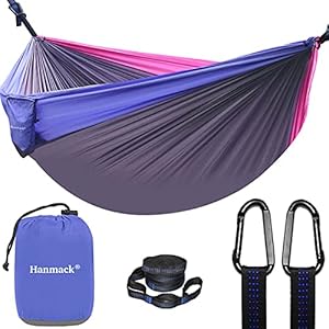 Double Hammock, Camping Hammock with 2 Tree Straps(16+2 Loops), Two Person Hammocks with 210T Nylon Parachute Portable Lightweight Hammock for Backpacking, Outdoor, Beach, Travel, Hiking, Camping Gear