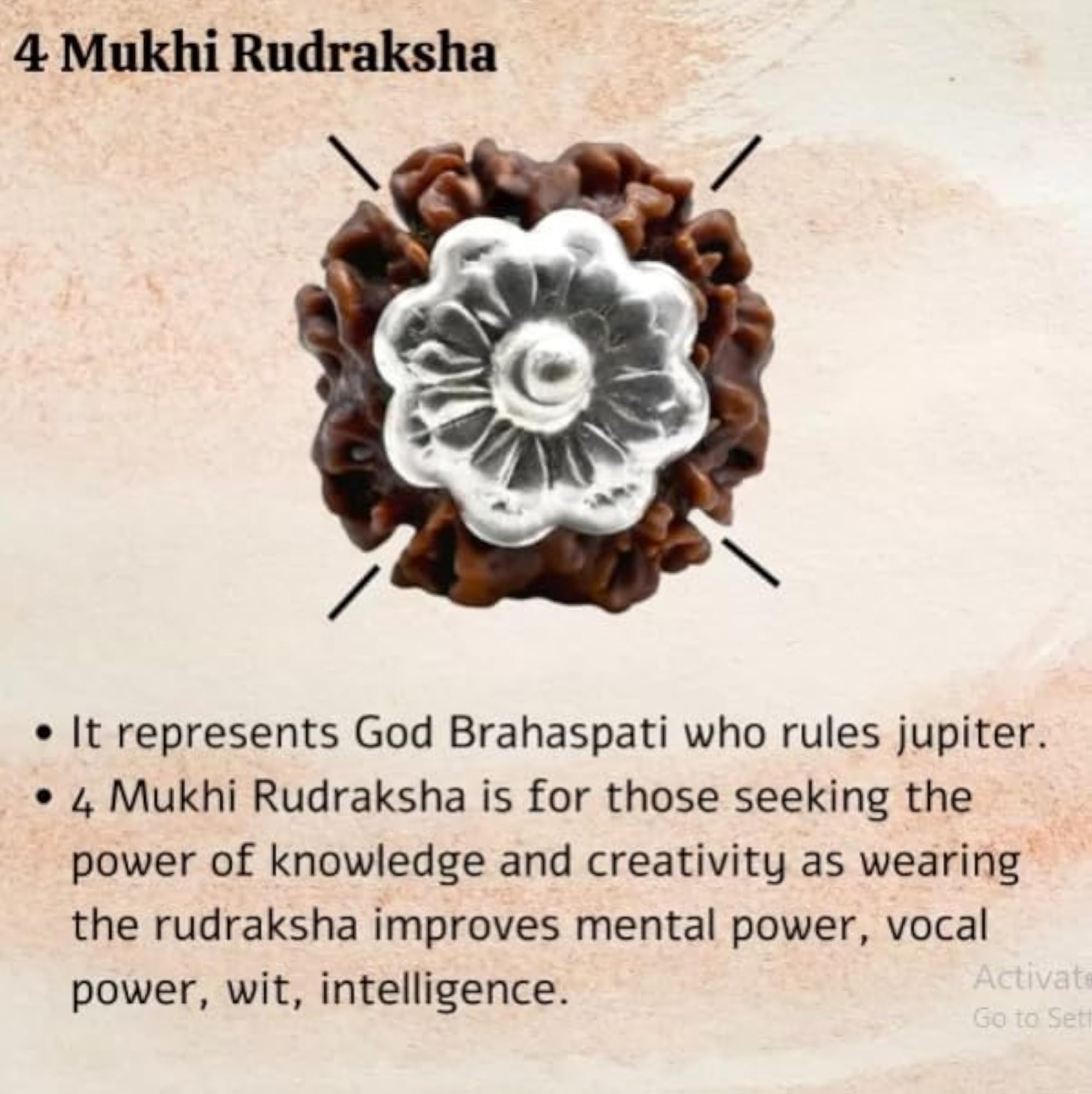Pure Char Mukhi Rudraksha Bead, Certified