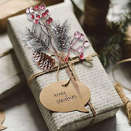 Crafare 12 Pc 12 Inch Artificial Christmas Floral Picks Assorted Holly Picks Stems Pine Branches Picks Spray With Pinecones Holly Leaves For Floral Arrangement Wreath Winter Holiday Season Décor #TOP4