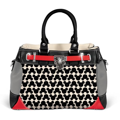 The Bradford Exchange Disney Mickey Mouse All Ears Fashion Handbag Adorned With An All Over Pattern Of Mickey Mouse Ears With An Adjustable Strap And Silver Tone Hardware (Multicolor)