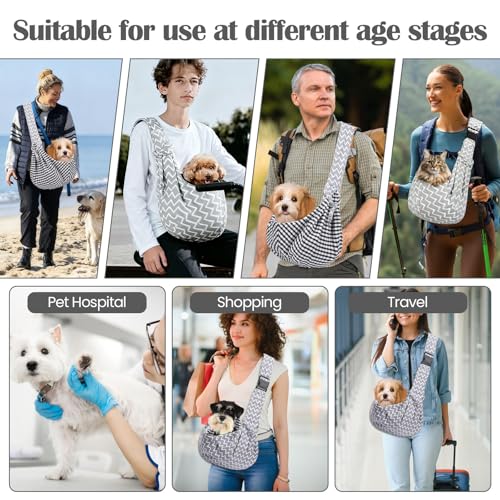 VGECEE Hundetragetasche Bis 7.5KG Tragbare Hundetasche Wandern Tragetasche Fronttasche Hund Hunderucksack Hundetragetuch Reisetasche Umhängetasche Hundetragebeutel Tasche Haustiere für Spaziergang