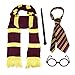 Produktbild SCHOOL BOY WIZARD 4 PIECE SET. Long Scarf + Tie + Miraculous Magic Wand + Glasses by Paper Umbrella Facny Dress