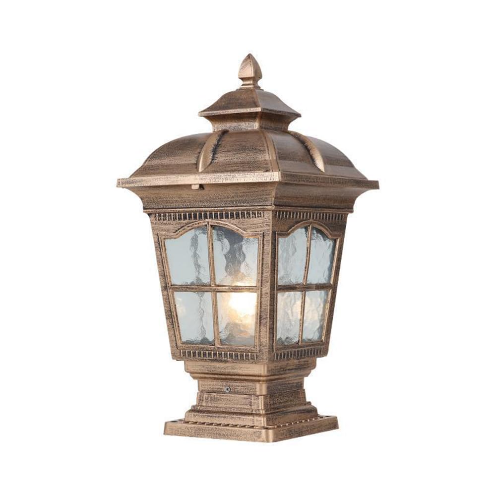 HCIPJQY Outdoor Column Light Glass Lamp Shade European Farmhouse Bollard Column Lamp Anti-Rust Aluminum Light Posts Outside Hardwired Pillar Light for Driveway Patio Garden Pathway