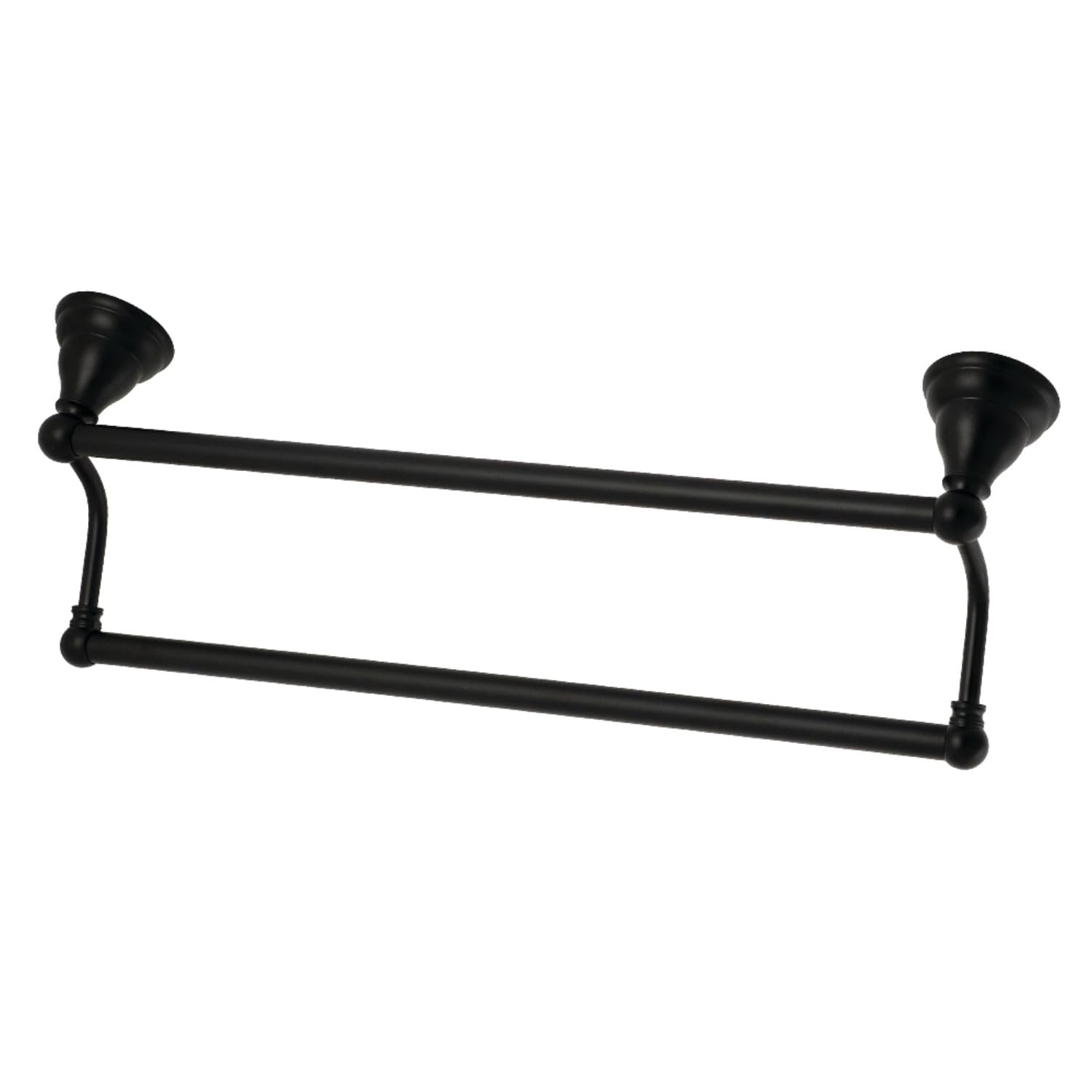 Double barre de serviette noir mat Kingston Brass pour salle de bain familiale