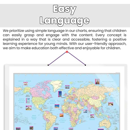 Image of GO WOO WORLD POLITICAL CHART HARD LAMINATED | Fun with World Politics Chart