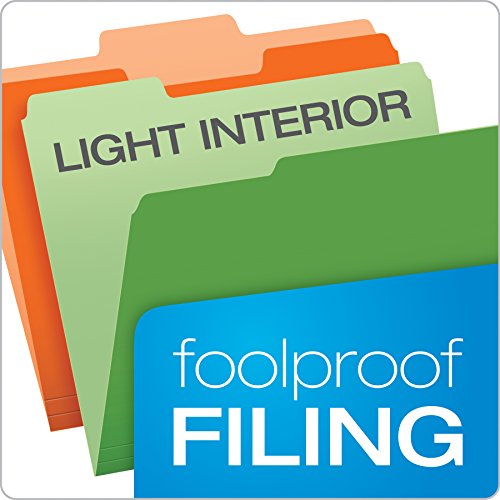 Pendaflex Two-Tone Color File Folders, Letter Size, Assorted Colors, 1/3 Cut, 100 Per Box (152 1/3 Asst) #TOP2