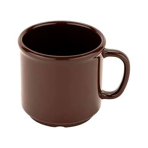 G.E.T. S-12-BR-EC - Taza de café resistente a los golpes, 12 onzas, color marrón (juego de 4)