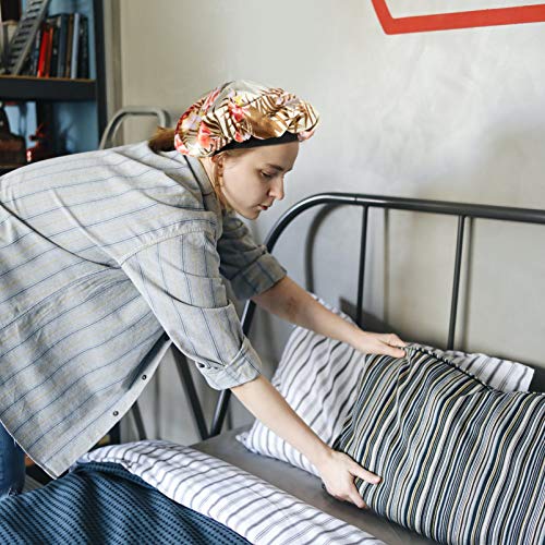 PIXNOR 4 Peças de Touca de Cetim Touca de Dormir Floral Touca de Noite Touca de Queda de Cabelo Chap