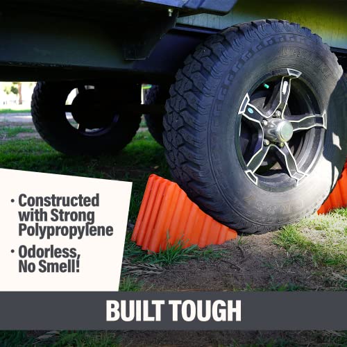 SECURITYMAN Wheel Chocks | Trailer Chocks | Tire Chocks (2 Pack) Durable, Non-Slip, Solid Wheel Chocks for RV Trailer, Travel, Camper, Truck, and Boat