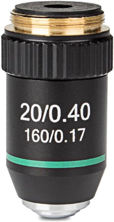 195mm Achromatic Objective Lens for Biological Microscopes, 4X/10X/20X/40X/60X/100X Oil Immersion, RMS 20.2mm Thread
