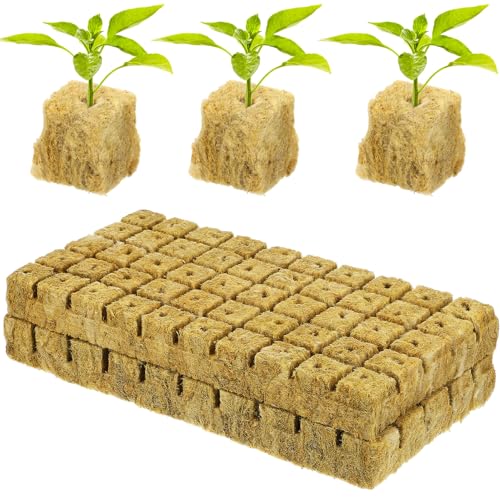 AKOOSY 100個 果蔬種子播種基質 水耕栽培用育苗キューブ 吸水性良好 高通気性 無土壌栽培 切り苗挿し木向け植物繁殖用ブロック