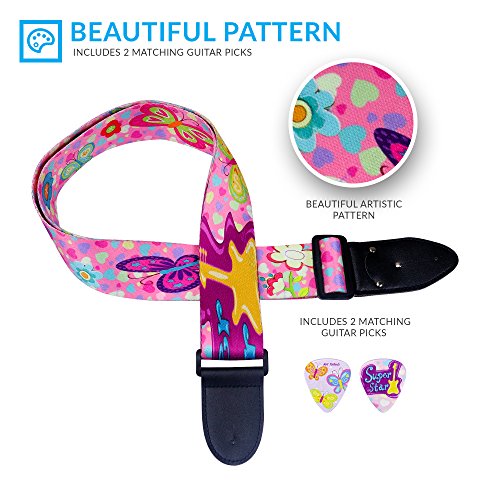 Sangle de guitare de style folk – Lot de cintres de guitare tissés jacquard avec 2 verrous de sangle et 2 médiators… - Les Beatles, Paul McCartney, John Lennon, RIngo Starr, George Harrison Sangle de guitare de style folk - Lot de cintres de guitare tissés jacquard avec 2 verrous de sangle et 2 médiators… – Image 6