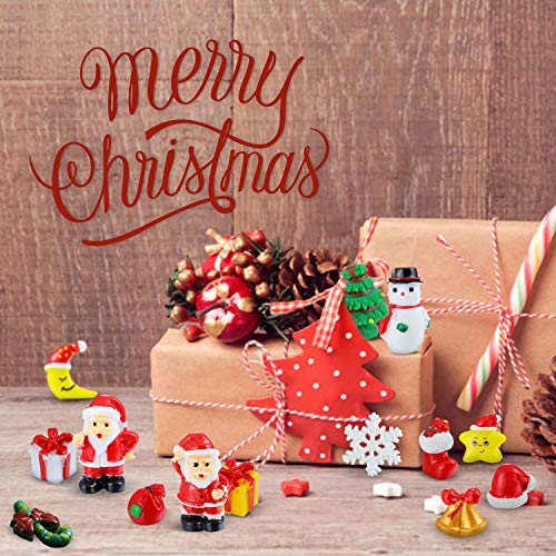 Skylety 50 Pieces Christmas Miniature Figurines Tiny Mini Resin Fairy Dollhouse Garden Ornaments Diy Kit Christmas Pendant Accessories Diy For Snow Globe Christmas Decorations thumb #5