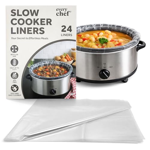 SOL 24pk Slow Cooker Liners Disposable Cooking Bags for Crock Pots Heat Resistant Kitchen Accessories for Stews Soups Roasting Food Preparation Easy Clean Pot Protection Home Use
