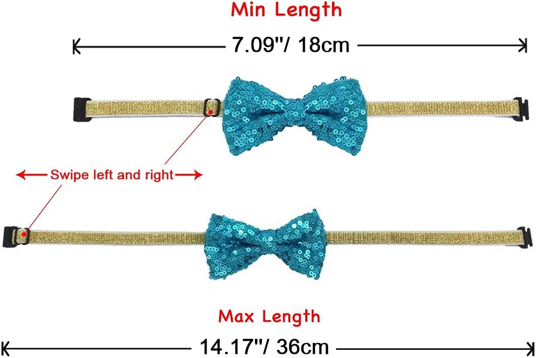 Cat Dog Birthday Crown Hat and Bow Tie Collar Set Pet Boy Birthday Party Supplies (Blue)