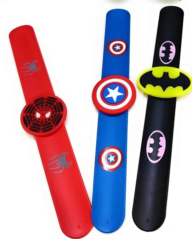KARS Superhero Slap Bracelets Bands Avengers For Kids | Birthday Party Gifts | Return Gifts | Multicoloured | Cartoon Hand Band For Kids | (Boys) | Pack of 5 (B0CJR7GVSR) Amazon Price History, Amazon Price Tracker