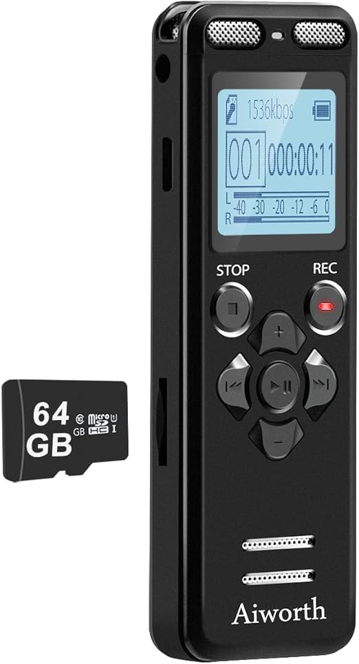 72GB Digital Voice Recorder Voice Activated Recorder for