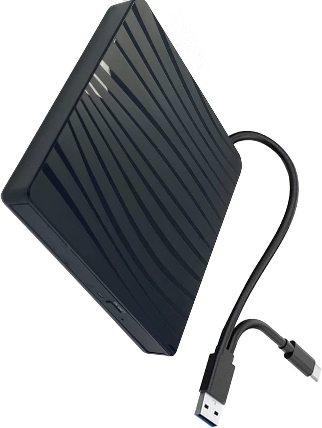 RuhZa External DVD Drive, USB3.0/USB2.0 External Drive Box, External CD Reader, 5Gbps Transfer, Supports Power Saving Sleep, for 12.7mm/9.5mm SATA DVD RW Drive