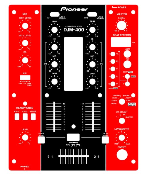 Image of Protective Cover Skin for Pioneer DJM-400 (red&Black)
