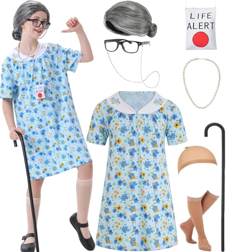 Disfraz de abuelita para niñas 100 días de escuela