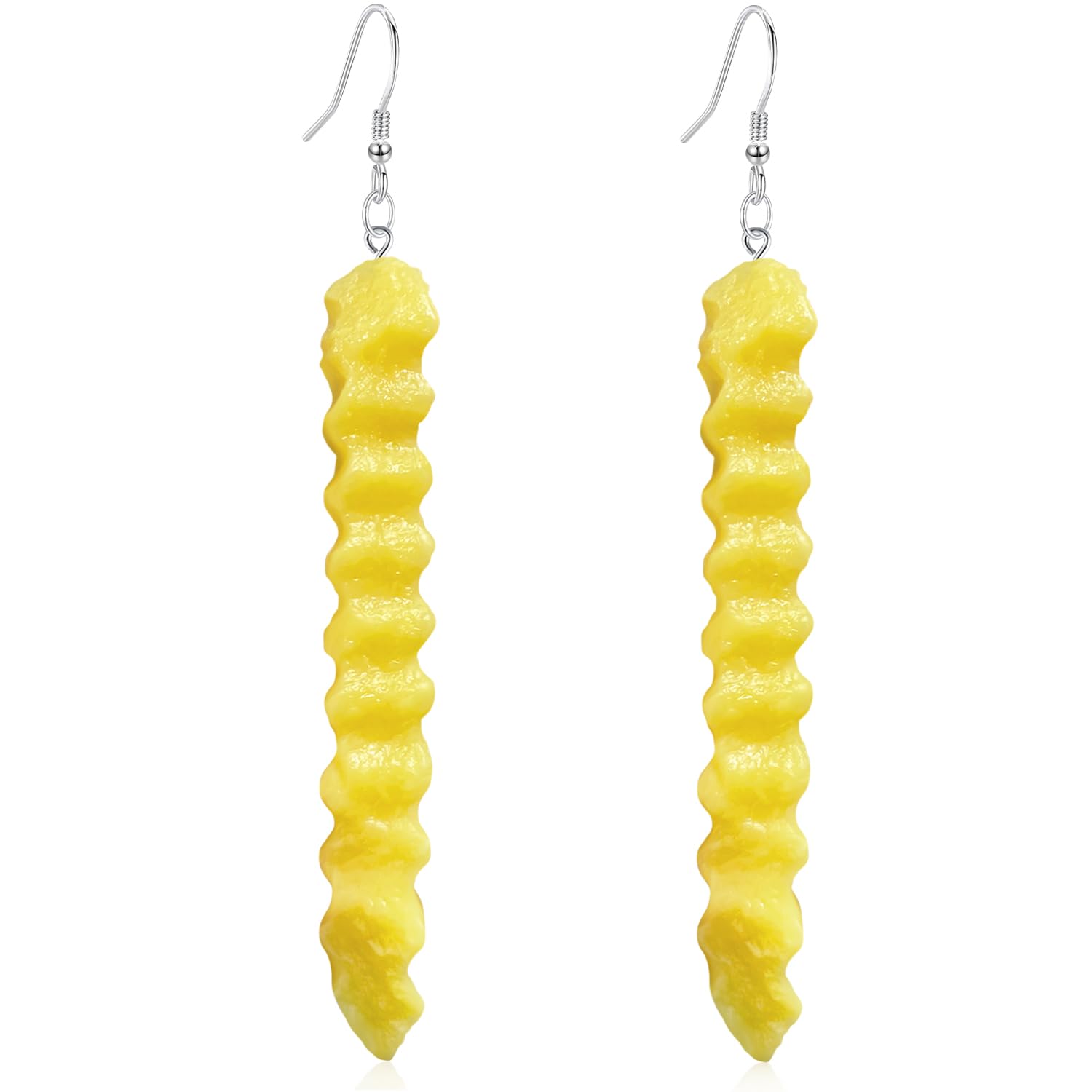Handmade Lightweight Simulation Resin Potato Chips French Fries Dangle Drop Earrings Funny Cute Food Hook Earrings for Women