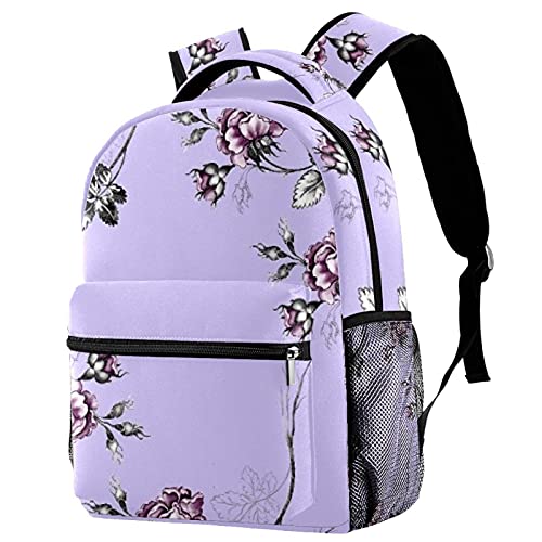 Sac à dos voyage femme grande capacité violet vert motif marbre