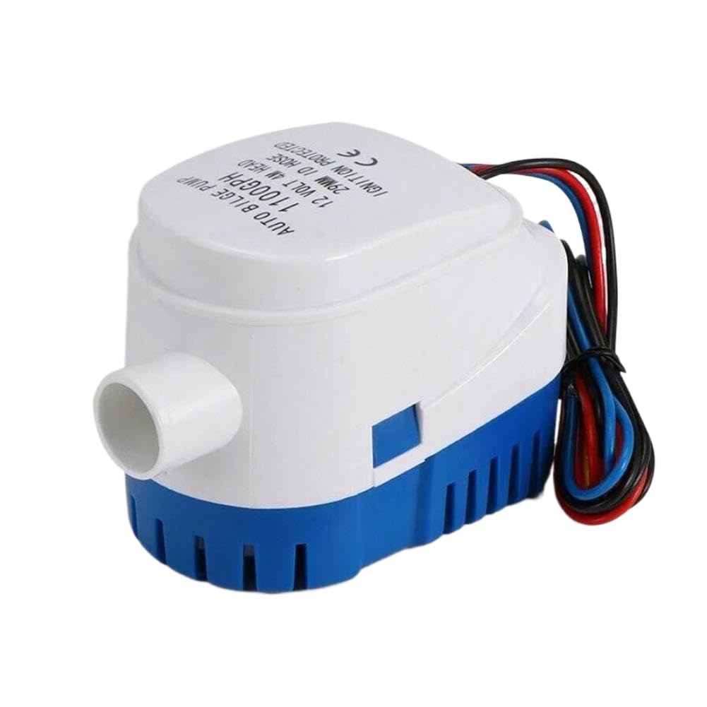 12V Bilge Pump 1100GPH Automatic Submersible Marine Water Pump Compatible with Boat Yacht Seaplane Houseboat