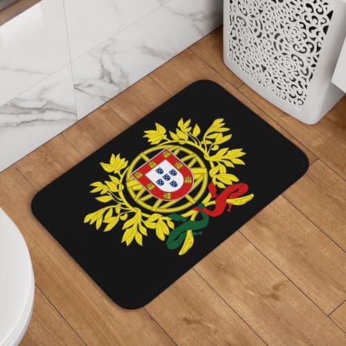 Escudo De Armas De Portugal Felpudo De Entrada Secado Rápido Alfombra Baño Cómoda Alfombrilla De Baño para Inodoro Interior Bañera 40X60Cm