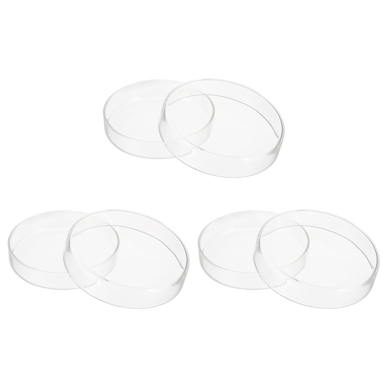 YOKIVE Plato Petri de vidrio de 100 mm con tapas, placas de Petri gruesas