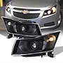 AKKON - For 2011 2012 2013 2014 2015 Chevy Cruze Black Projector Headlights Driver + Passenger Side Replacement