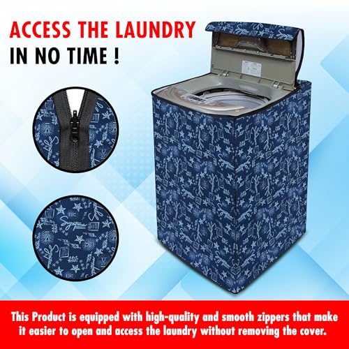 Image of Lithara Top Load Fully Automatic Washing Machine Cover for LG, Samsung, IFB, Whirlpool, Suitable for 6 KG & 6.5 KG - Waterproof, Dustproof Cover (Print-4)