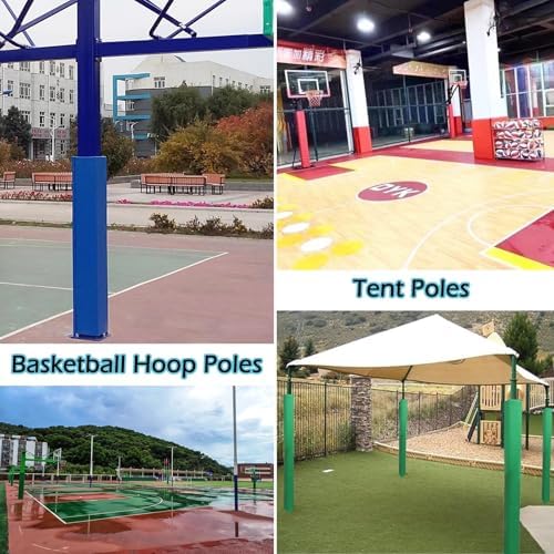 Exterior Column Wrap Padding for Basketball Hoops, Flat Square Cover, White 4ft 5ft 6ft - Durable Protective Post Padding for Outdoor Sports Safety
