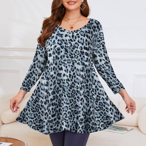 Image of LARACE Plus Size Tops for Women 3 /4 Sleeve Shirts V Neck Tunic Tops Blouses