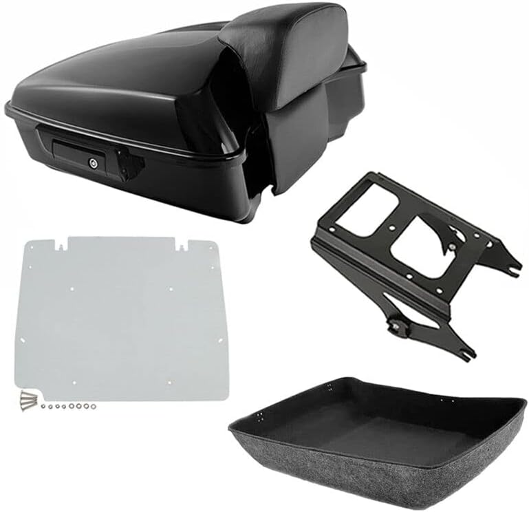 TCMT Paquete turístico picado para respaldo de maletero de montaje de dos soportes para Harley Touring Road Street Electra Glide Road King 2009-2013