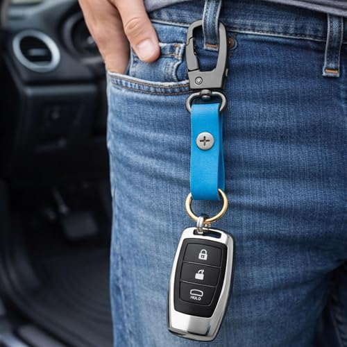 Image of THE MEN THING - Stylish Multicolor Stainless Steel Keychain for Men & Boys (FORGECLIP BLUE)