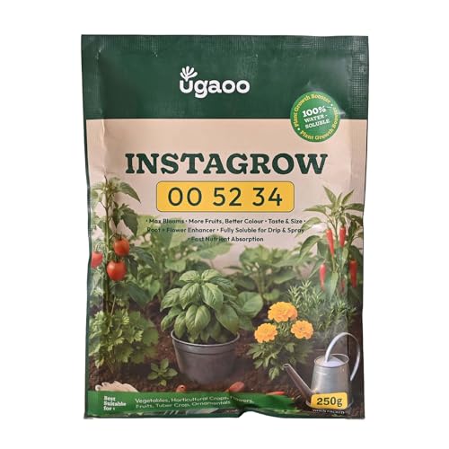 Image of Ugaoo InstaGrow NPK 00:52:34 Fertilizer (250g) | Water-Soluble Fertilizer for Flowering & Fruiting | Boosts Root Growth & Bloom Quality