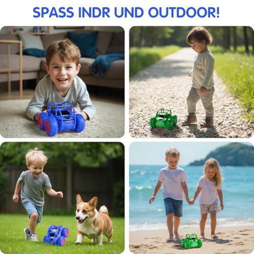 Ifollower Amphibisches RC Ferngesteuertes Auto mit USB-C Schnellladung & LED-Licht | 360° Stunt Flip | 15 km/h 4WD für Kinder 3-12 Jahre - Wasserdichtes Indoor & Outdoor Spielzeug für Jungen & Mädchen
