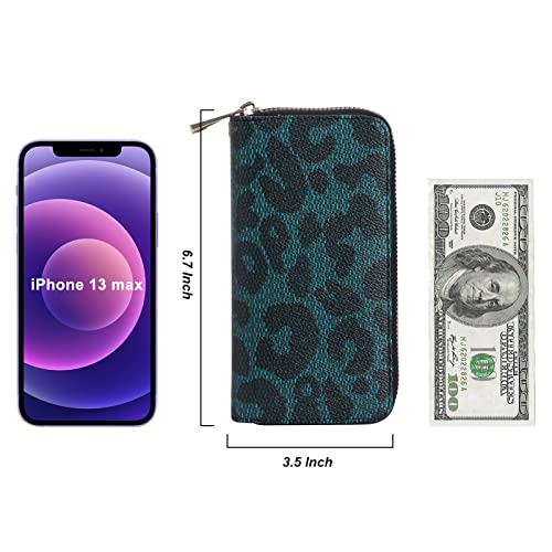 Image of Cellphone Wallet for Women Dual Zipper Long Purse with Removable Wristlet