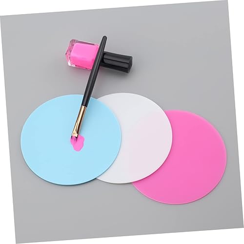 Miniatura 7 de FRCOLOR 5 unids redondo de pintura acrílica de acero inoxidable paleta de gel de uñas tablero de color pintura de uñas paleta de uñas para arte de